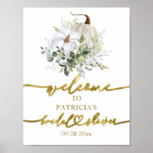 パンプキン グリーン 秋のブライダルシャワー ウェルカムポスター ポスター (正面)