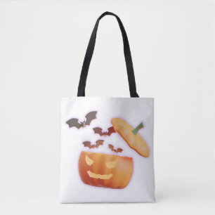 パンプキン&コウモリの雰囲気 - スプーキーなハロウィンスタイル トートバッグ