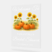 パンプキン&サンフラワー秋ブライダルシャワーウェルカム アクリルサイン (傾斜)