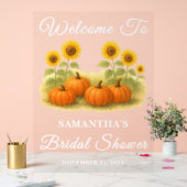 パンプキン&サンフラワー秋ブライダルシャワーウェルカム アクリルサイン (ウェディング)