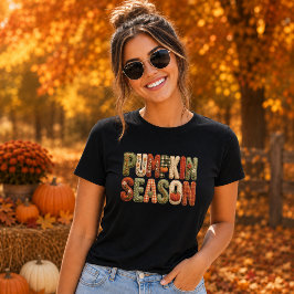 パンプキン シーズン フェイク ニット レター 女性用 Tシャツ
