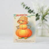 パンプキン ジャック・オ・ランタン 雪だるま ポストカード (スタンド正面)