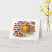 パンプキン スティルライフ 水彩画 グリーティング カード (黄色い花)