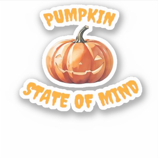 パンプキン・ステート・オブ・マインド - ハロウィン オーバーサイズ Tシャツ シール (正面)