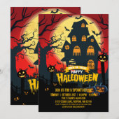 パンプキン ハウント ハウス スプークタキュラー ハロウィン パーティー 招待状 (正面/裏面)