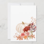 パンプキン バーガンディ マサラ フローラル オー ベイビー シャワー 招待状 (裏面)