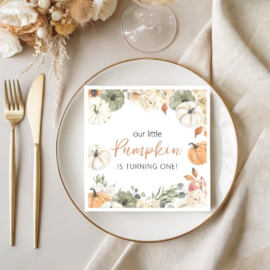 パンプキン バースデー パーティー ナプキン スタンダードカクテルナプキン