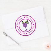 パンプキン&パープルウィッチカクテルハッピーハローウィン ラウンドシール (封筒)