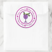 パンプキン&パープルウィッチカクテルハッピーハローウィン ラウンドシール (バッグ)