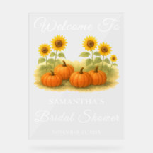 パンプキン＆ヒマワリの秋のブライダルシャワーウェルカム
