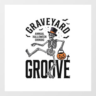 パンプキン ビンテージ ハロウィン ダンシングスケルトンTシャツ ウィンドウサイン
