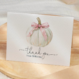 パンプキン&ピンクボウ折り畳みサンキューカード サンキューカード