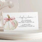 パンプキン&ピンクボウ表示ベビーシャワー エンクロージャーカード