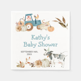 パンプキン ファーム 動物 トラクター 花柄 ナプキン スタンダードカクテルナプキン