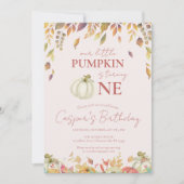 パンプキン フォール 1歳の誕生日 招待状 (正面)