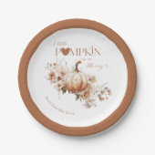 パンプキン&フラワーボホ秋ベビーシャワー ペーパープレート (正面)