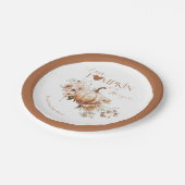 パンプキン&フラワーボホ秋ベビーシャワー ペーパープレート (アングル)