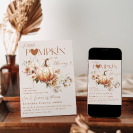 パンプキン&フラワーボホ秋ベビーシャワー 招待状