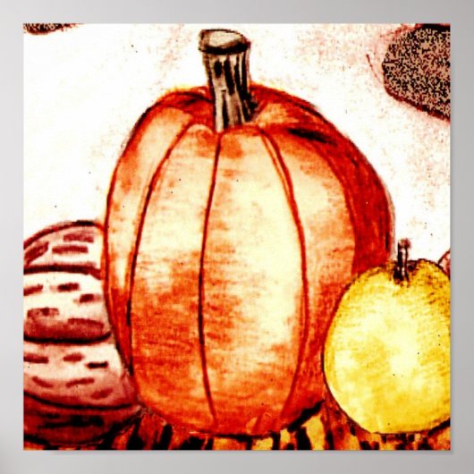 パンプキン&フルーツプリント ポスター (正面)