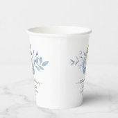 パンプキン フローラル ベイビー シャワー ダスティーブルー 紙コップ (右)