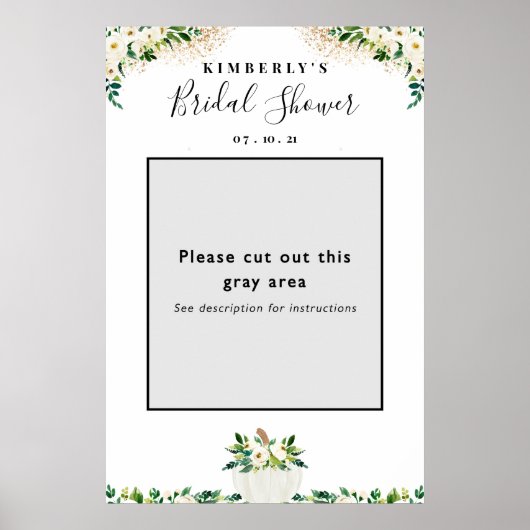 パンプキン ブライダルシャワー フォトブース フレーム プロップ ポスター (正面)