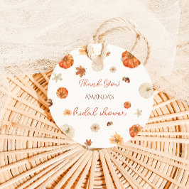 パンプキン ブライダルシャワー ボーホー フラワーズ フェイバータグ