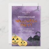 パンプキン ブラック ハロウィン スプークタキュラー パーティー 招待状 (正面)