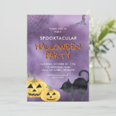 パンプキン ブラック ハロウィン スプークタキュラー パーティー 招待状 (スタンド正面)