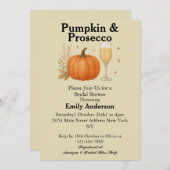 パンプキン&プロセッコ秋ハロウィーンブライダルシャワー 招待状 (正面/裏面)