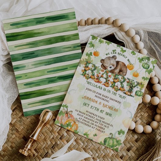 パンプキン ベアリーワイト ベイビーシャワー 招待状