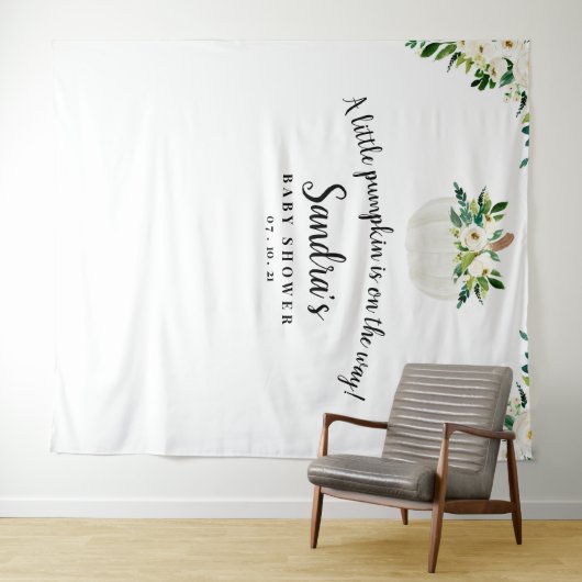 パンプキン ベイビー シャワー 背景、写真撮影小道具 タペストリー (インサイチュ(横))