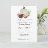 パンプキン ラスティック ウッド 水彩 ワインレッド フラワー 招待状 (スタンド正面)