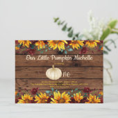 パンプキン ラスティック ファースト サンフラワー バーガンディー 誕生日 招待状 (スタンド正面)