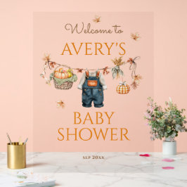 パンプキン ラスティック ベビー 洗濯ライン 秋のベビーシャワー アクリルサイン