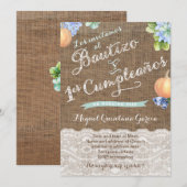 パンプキン ラテン 誕生洗礼 1歳 誕生日 パーティー スペイン語 招待状 (正面/裏面)