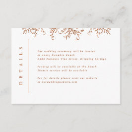 パンプキン ヴァインズ モノグラム ウェディング インサート エンクロージャーカード