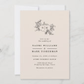 パンプキン ヴァインズ モノグラム ウェディング インビテーション (正面)