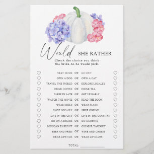 パンプキン – 彼女はむしろブライダルシャワーゲーム