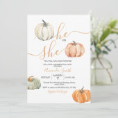 パンプキン 男女 ミニマル 誕生発表会 招待状 (スタンド正面)