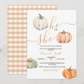 パンプキン 男女 ミニマル 誕生発表会 招待状 (正面/裏面)