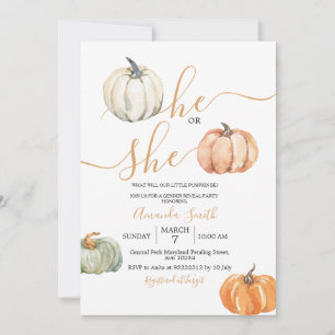 パンプキン 男女 ミニマル 誕生発表会 招待状