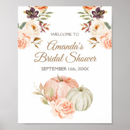 パンプキン 秋の恋 ブライダルシャワー ウェルカムサイン ポスター