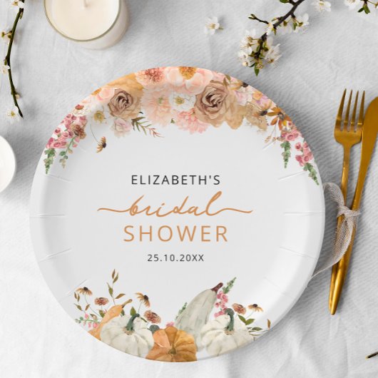 パンプキン 秋の ブライダルシャワー 紙皿