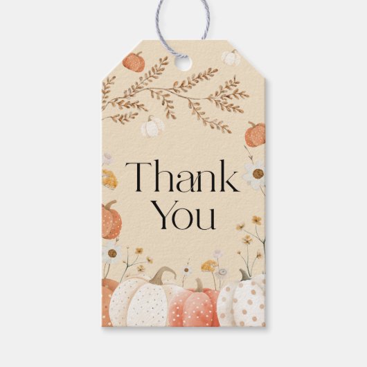 パンプキン 秋 赤ちゃんのシャワー お礼 ギフトタグ (正面)