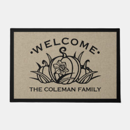 パンプキン&花びらへようこそ ドアマット
