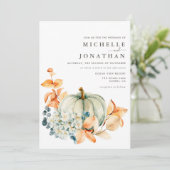 パンプキン&花模様結婚式招待状紅葉 招待状 (スタンド正面)