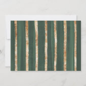 パンプキン 1歳の誕生日 秋のグリーン ゴールド パーティー 招待状 (裏面)