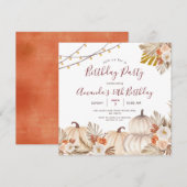 パンプキン 30歳誕生日パーティー ボヘミアンパンパスグラス 招待状 (正面/裏面)