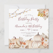 パンプキン 30歳誕生日パーティー ボヘミアンパンパスグラス 招待状 (正面)