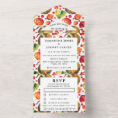 パンプキンRSVP秋カントリー素朴葉ズオレンジ オールインワン招待状 (内側)